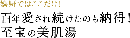 嬉野ではここだけ! 100年の歴史をもつ源泉を贅沢に100%使用